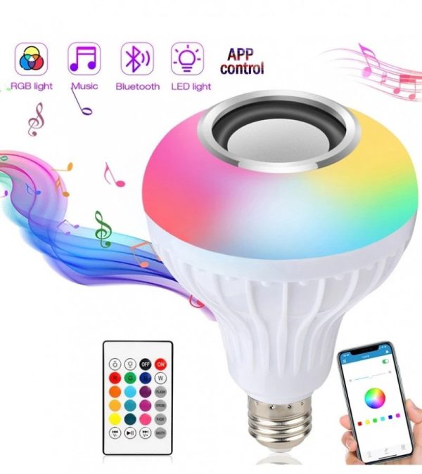 Smart Led Light Bulb With Built-in Bluetooth Speaker And Remote Control. Very useful for party or birthday celebration.